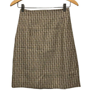 5/$25 Vintage Plaid Tan Brown Neutral Checkered Jordan and Cole Skirt Size 4
